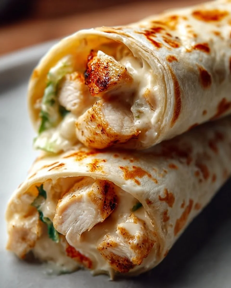 Cheesy Chicken Garlic Wraps