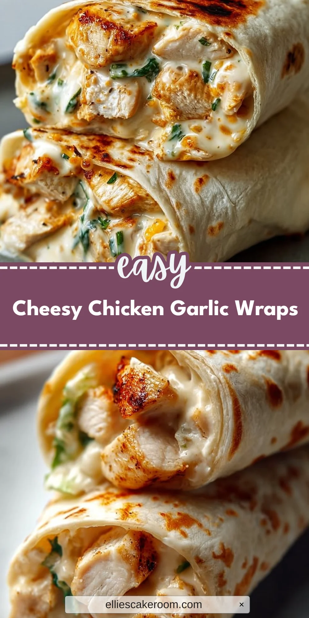 Cheesy Chicken Garlic Wraps