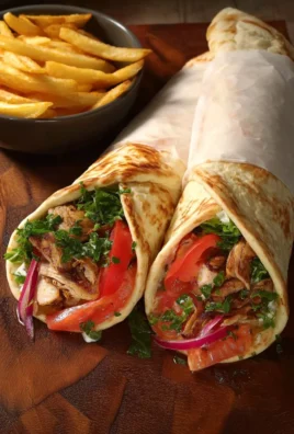 Delicious Chicken Shawarma Wrap filled with marinated chicken and fresh vegetables