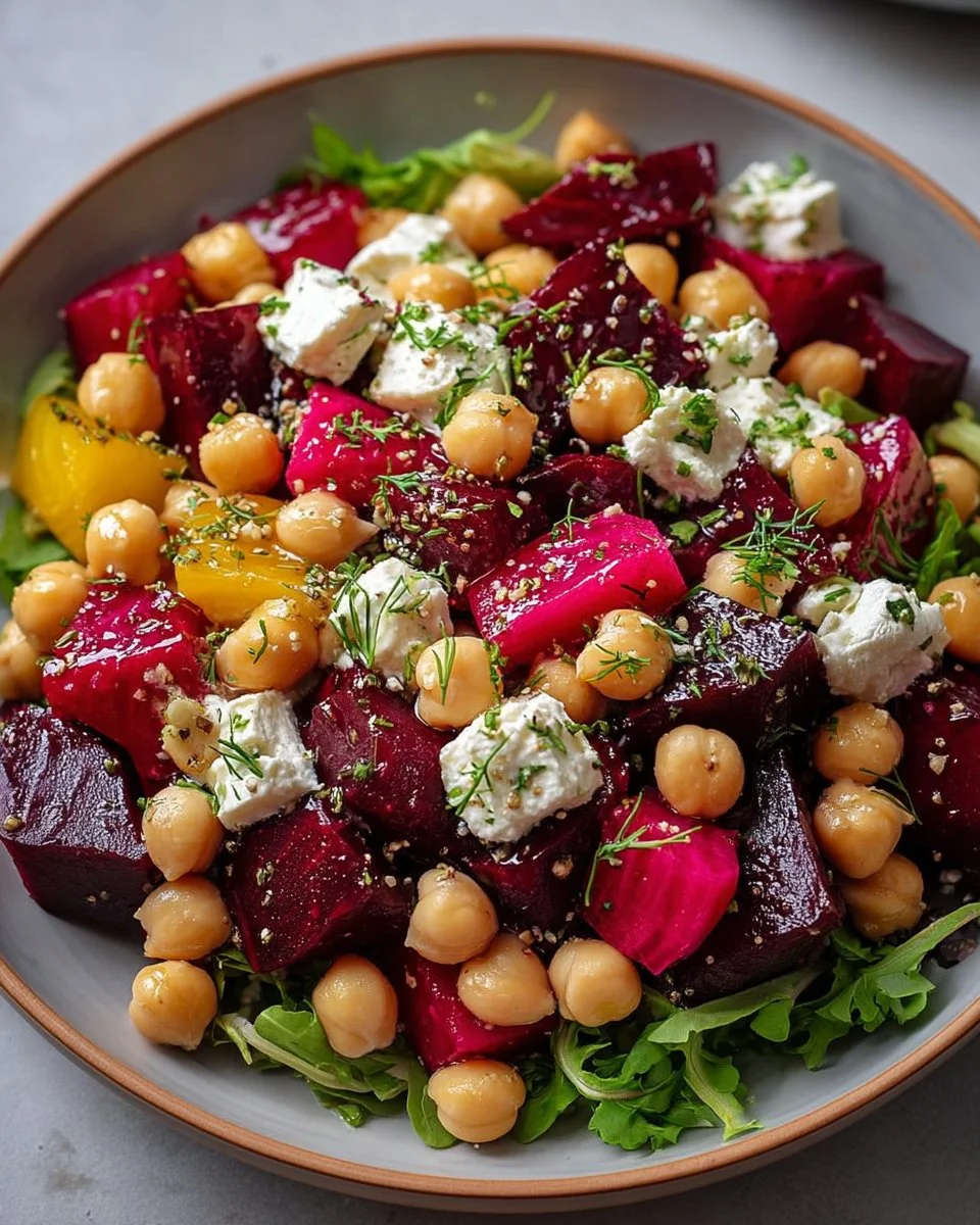 Chickpea Beet Feta Salad