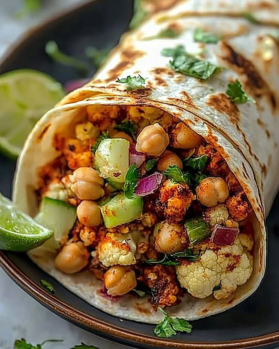Chili Lime Chickpea Cauliflower Wrap Recipe