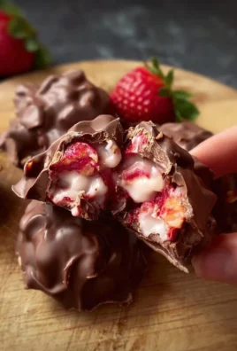 Delicious chocolate strawberry yogurt clusters ready to enjoy as a snack