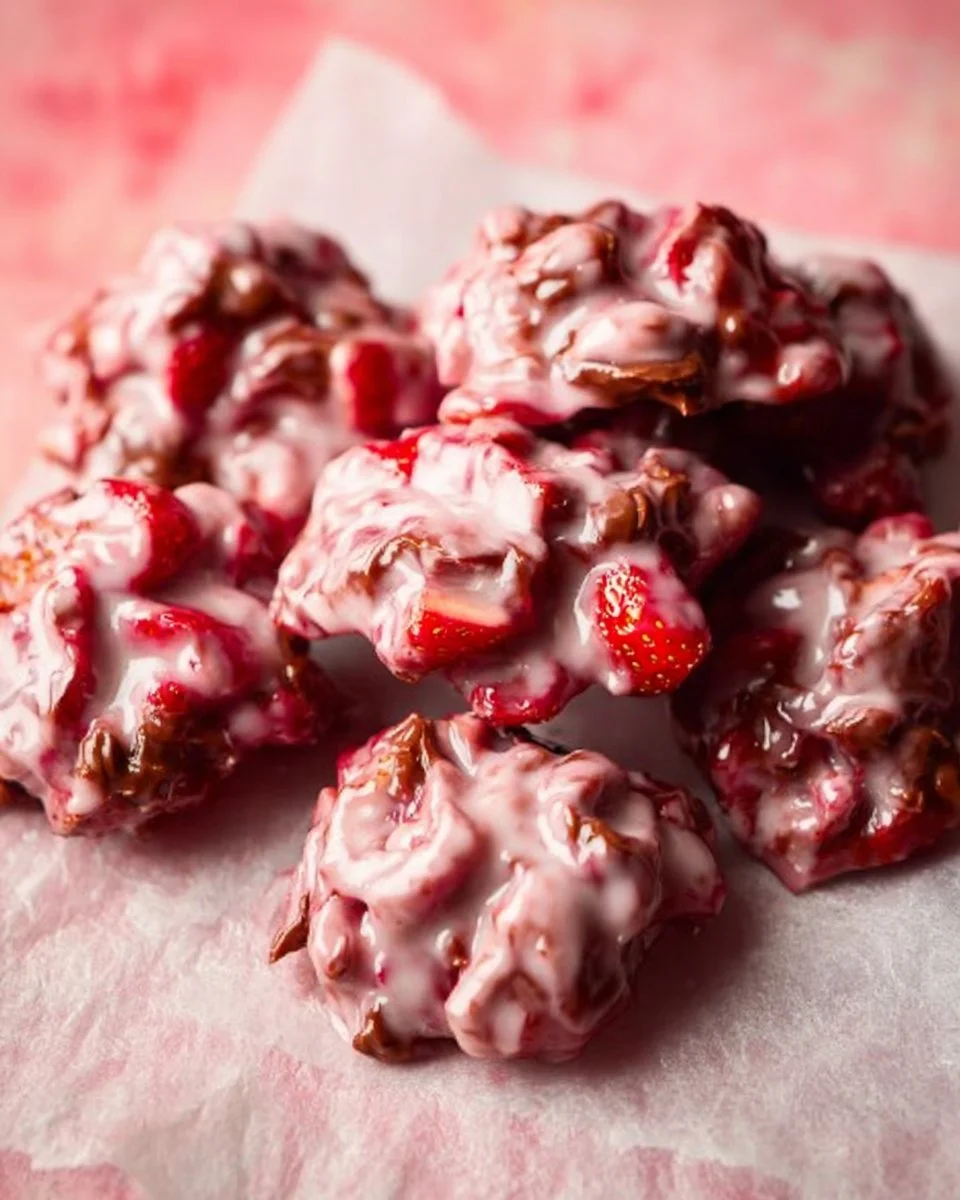 Delicious Chocolate Strawberry Yogurt Clusters ready to enjoy