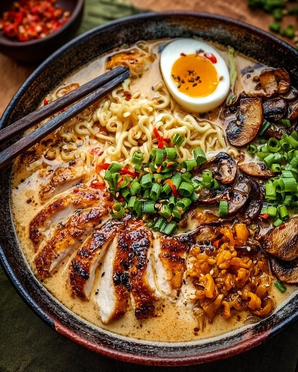 Creamy Garlic Chicken Ramen