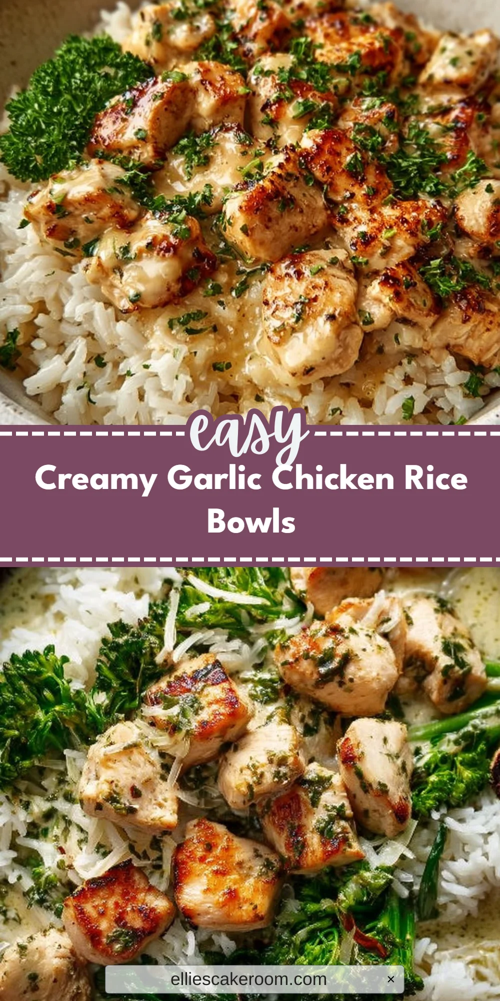 Creamy Garlic Chicken Rice Bowls
