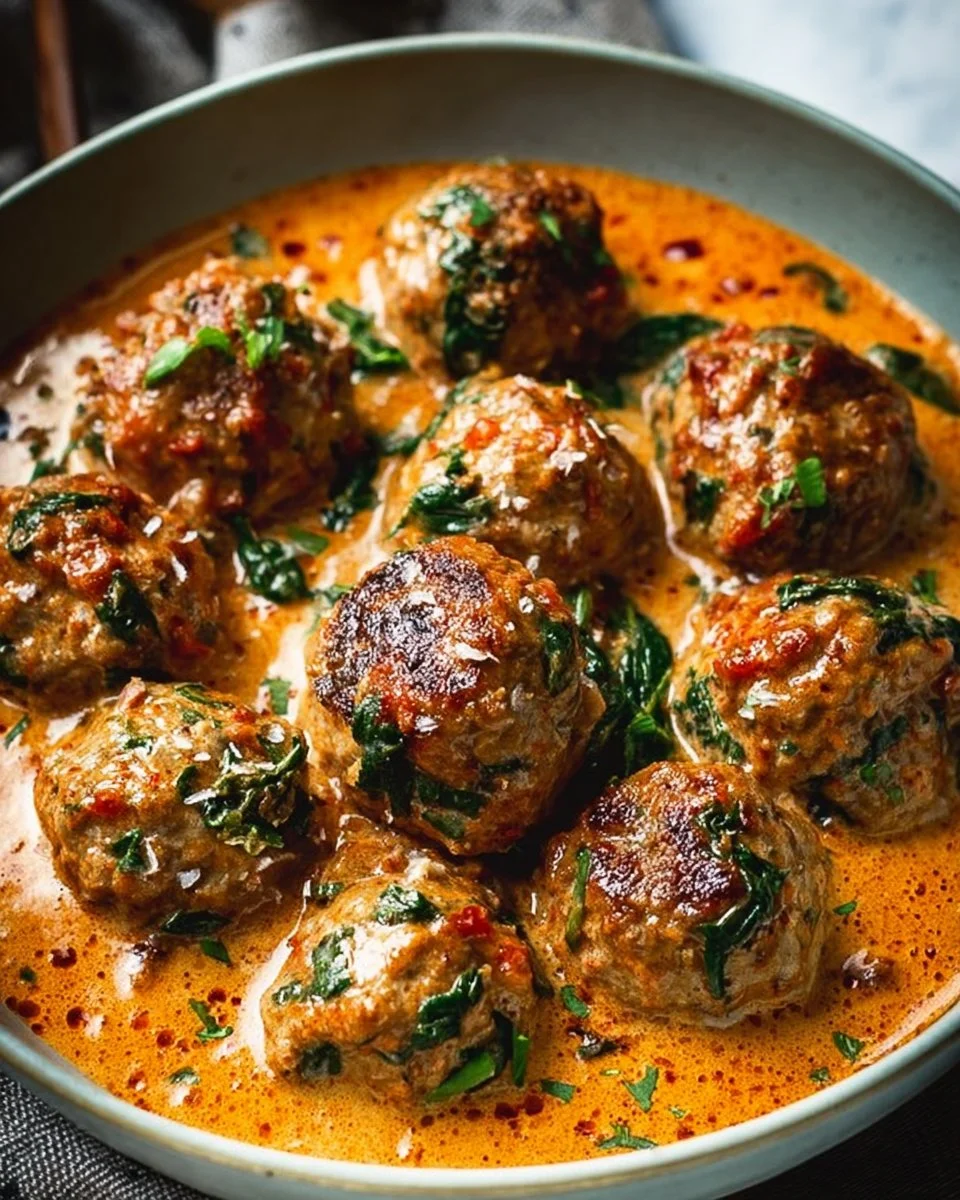 Creamy Tuscan Low Carb Meatballs