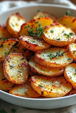 Golden crispy sliced potatoes freshly baked in the oven