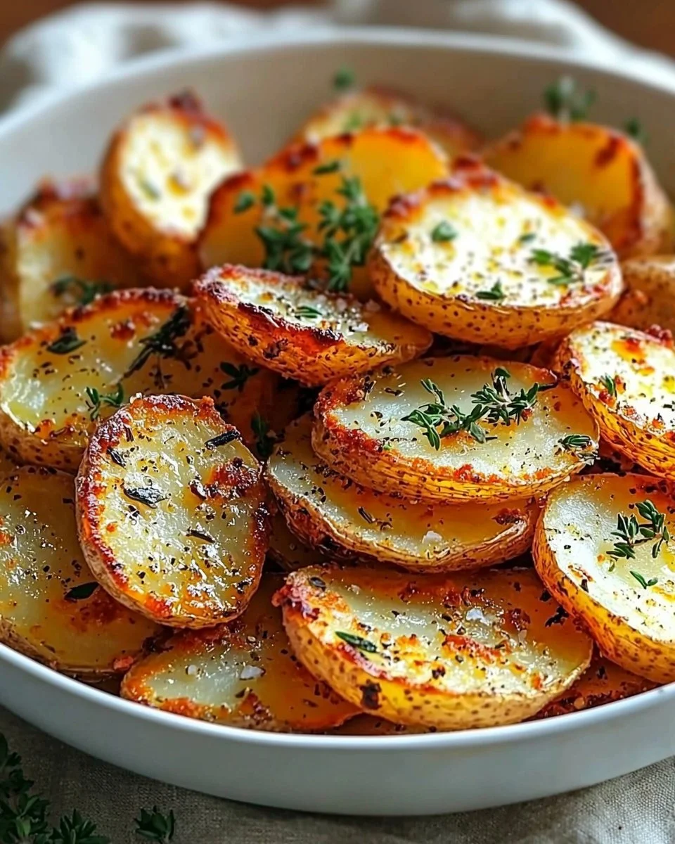 Crispy Sliced Potatoes - Easy Oven Baked Recipe