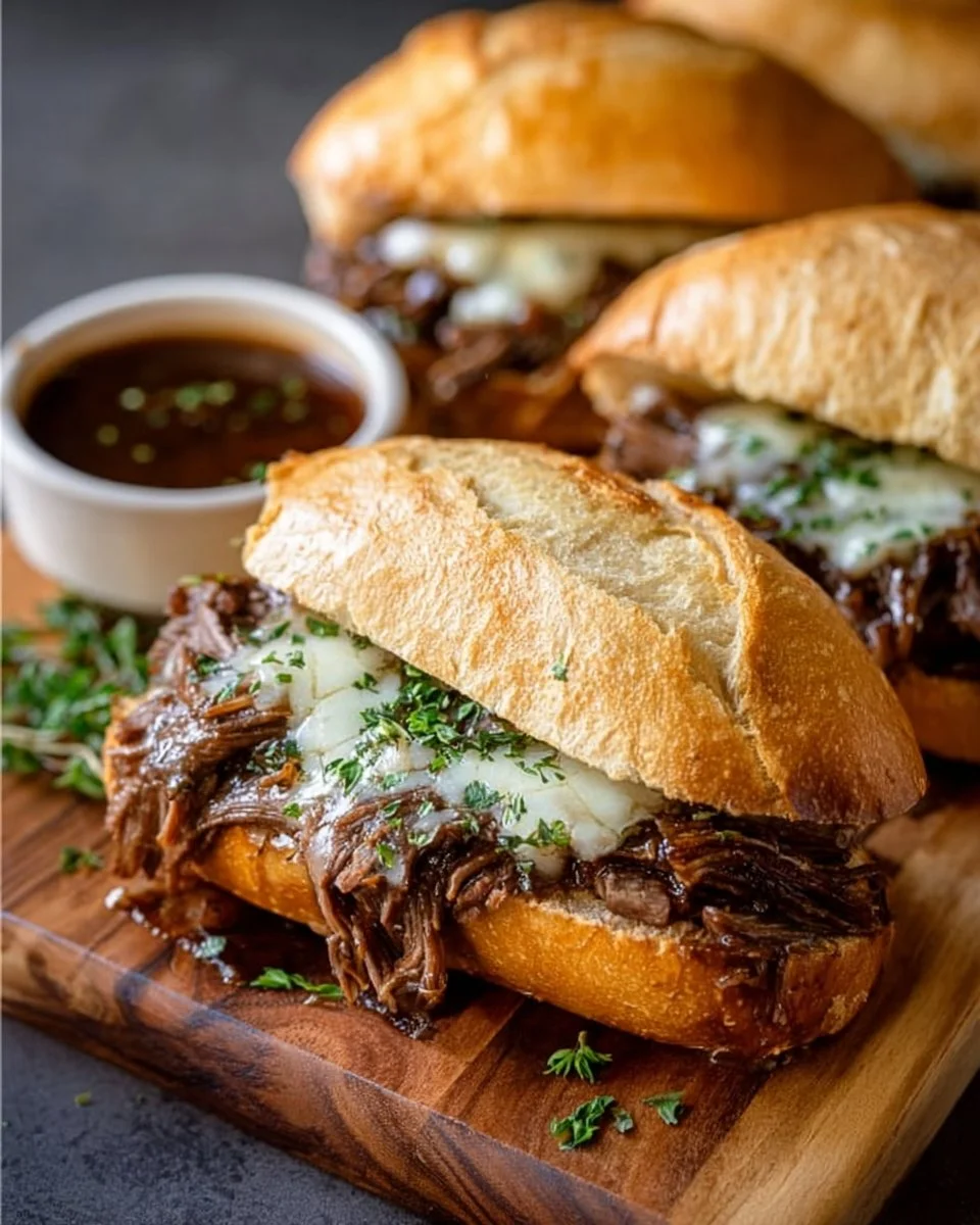 Crockpot French Dip Sandwiches