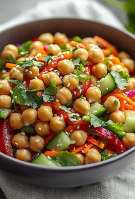 Crunchy Thai Chickpea Salad with colorful vegetables and fresh herbs