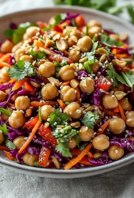Delicious Thai chickpea salad with fresh vegetables in a bowl