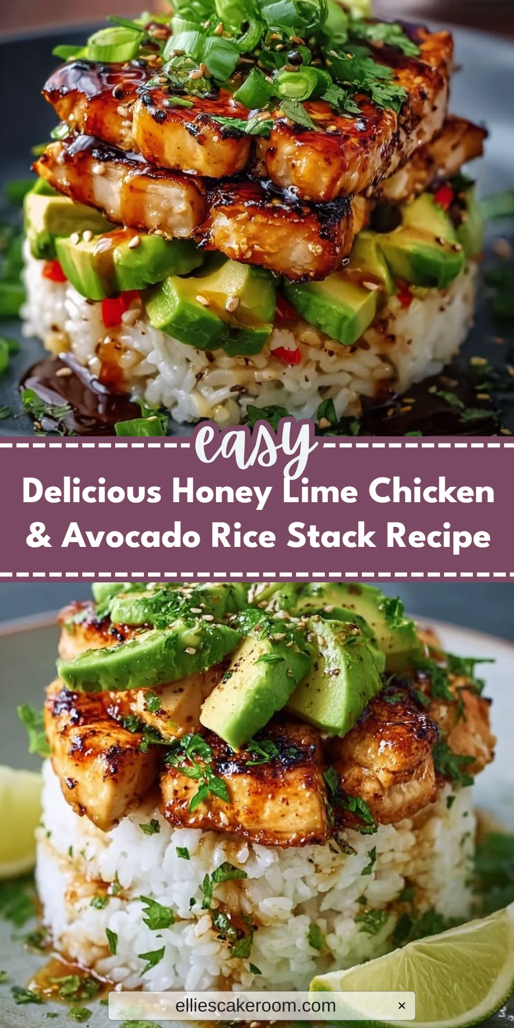 Delicious Honey Lime Chicken & Avocado Rice Stack Recipe