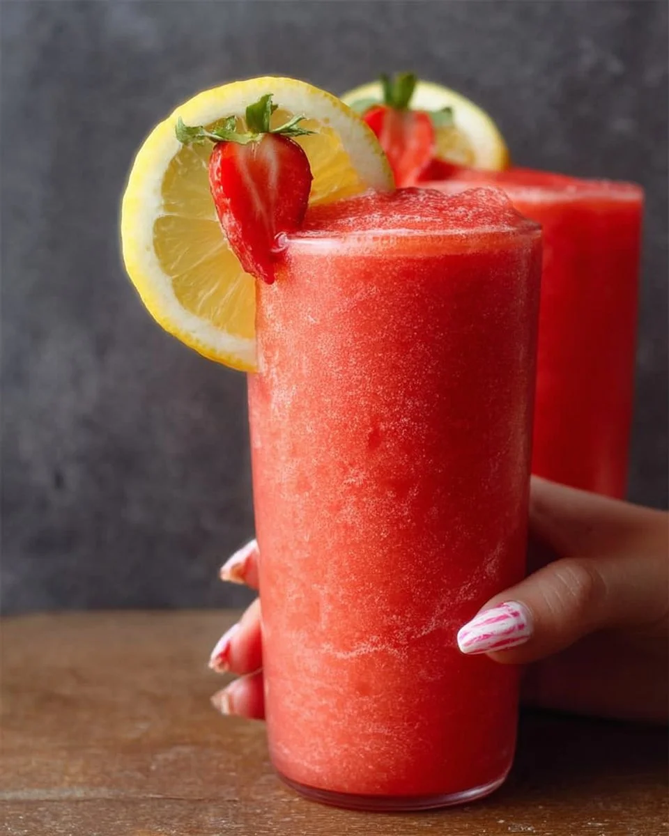 Frozen strawberry lemonade