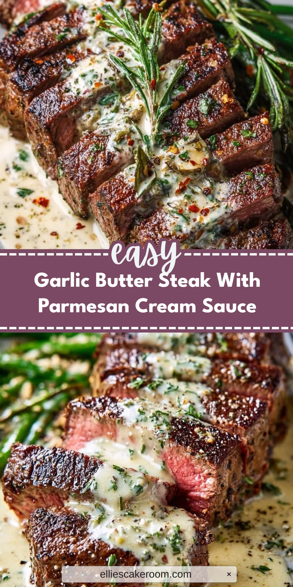 Garlic Butter Steak With Parmesan Cream Sauce