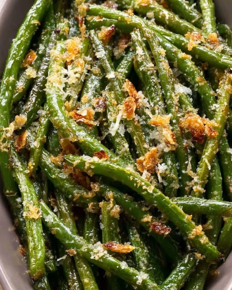 Garlic Parmesan Roasted Green Beans