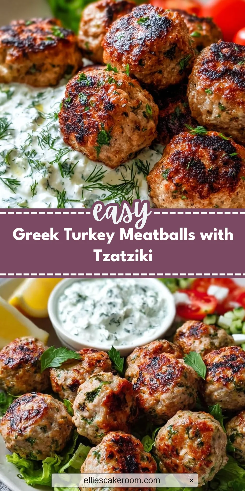 Greek Turkey Meatballs with Tzatziki