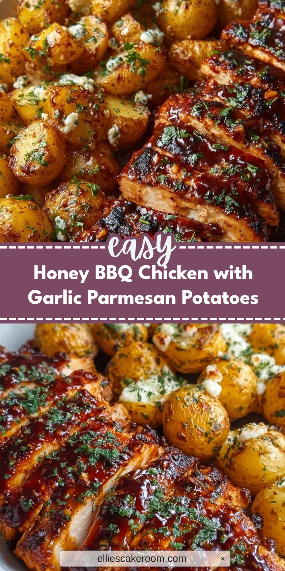 Honey BBQ Chicken with Garlic Parmesan Potatoes