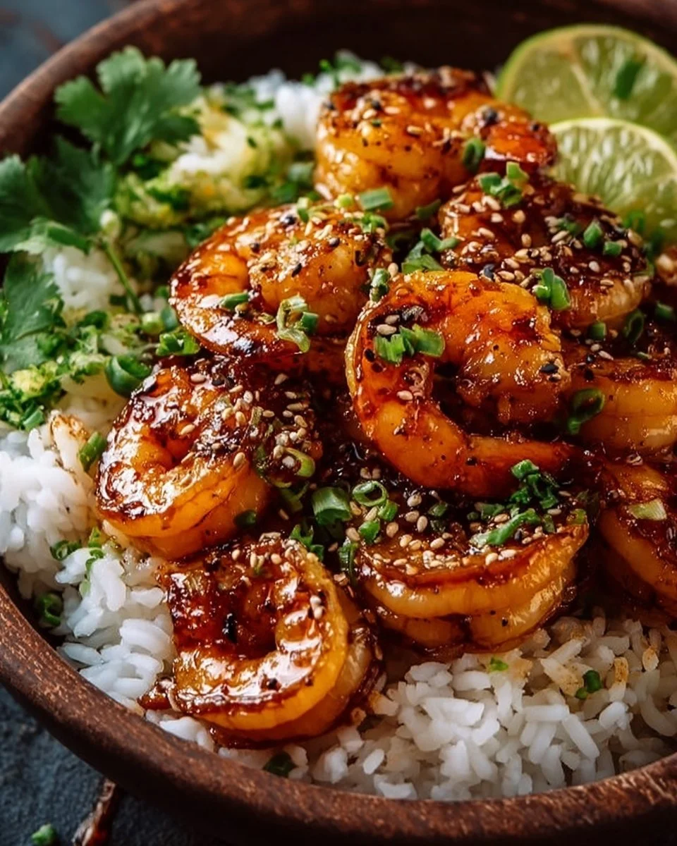 Honey Garlic Shrimp Bowls