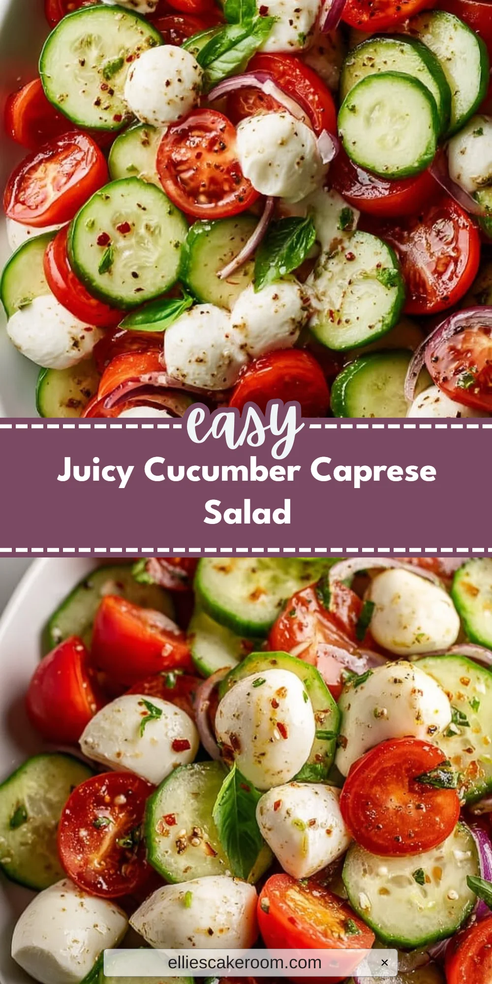 Juicy Cucumber Caprese Salad
