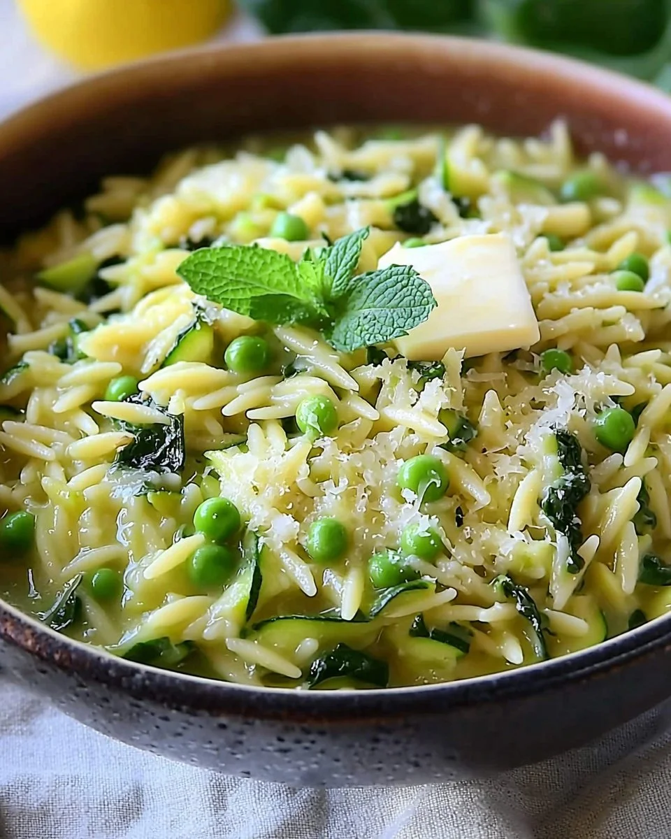 Lemon Orzo With Zucchini