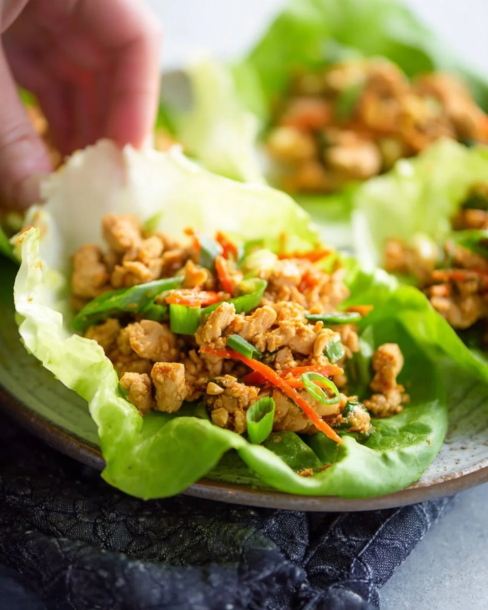 Low Carb Thai Chicken Lettuce Wraps