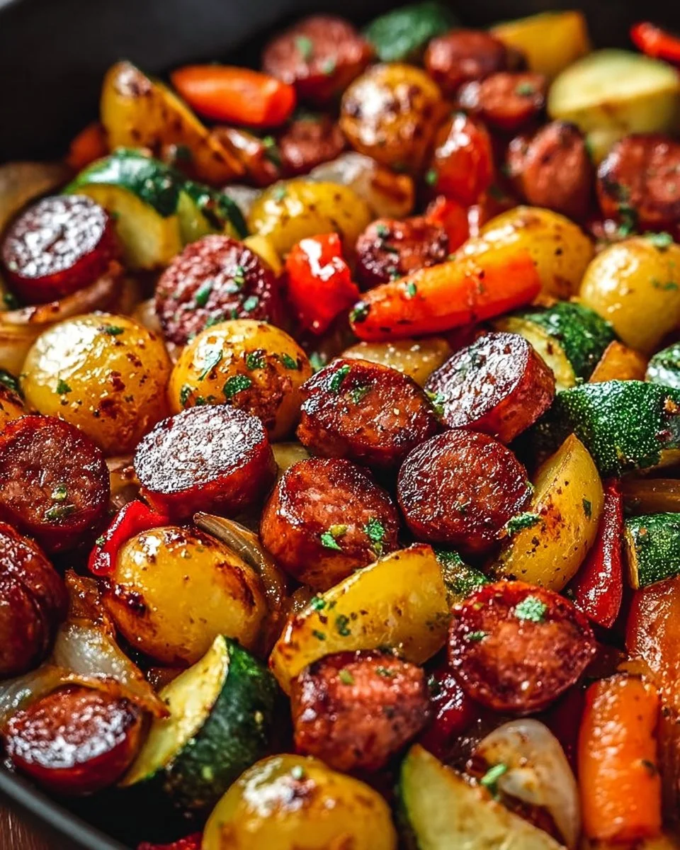 One-Pan Honey Garlic Kielbasa & Veggies: Easy Family Delight