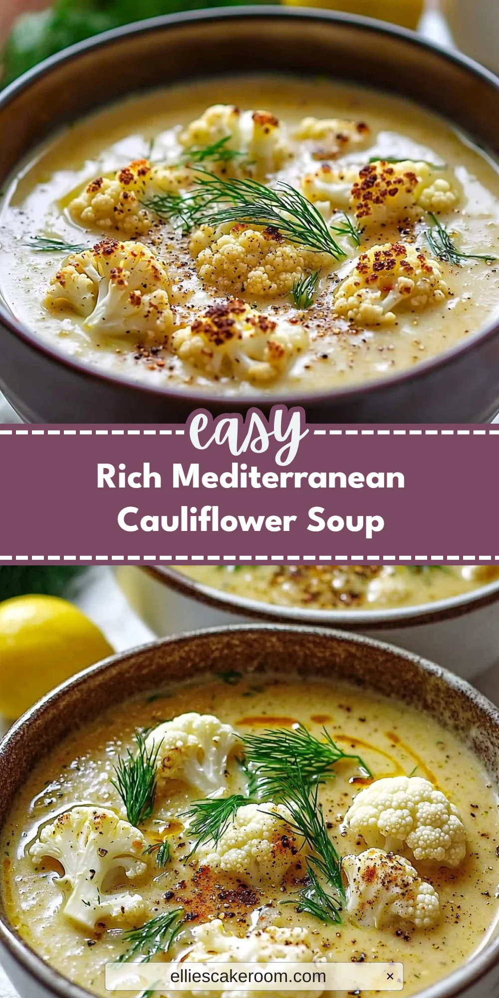 Rich Mediterranean Cauliflower Soup