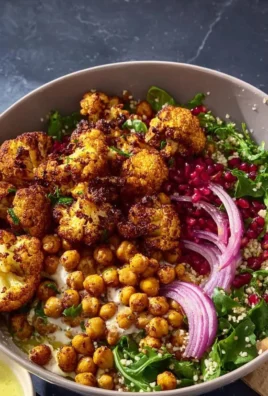 Roasted cauliflower salad with tahini, chickpeas, and pearl couscous