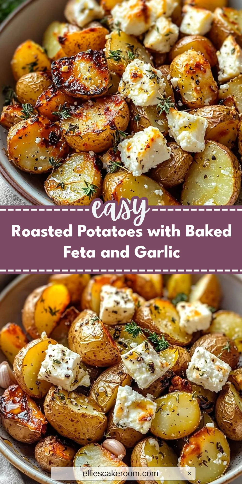 Roasted Potatoes with Baked Feta and Garlic