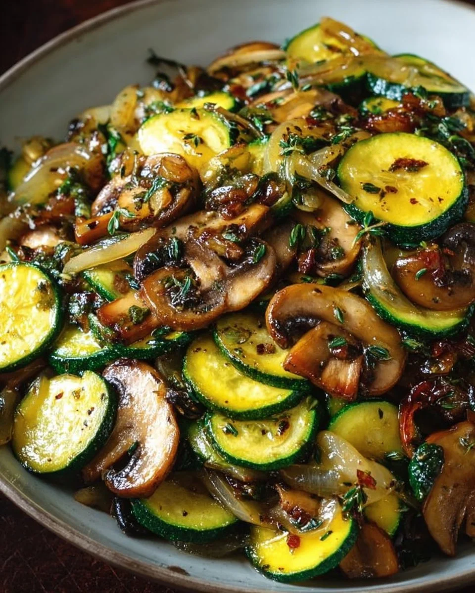 Sauteed Zucchini Mushrooms And Onions