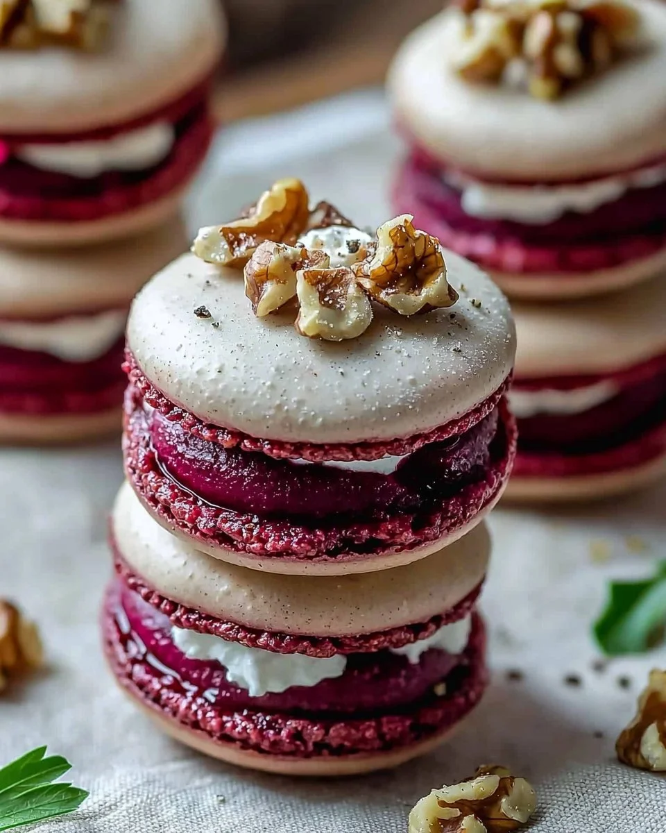 Savory Beet Macarons