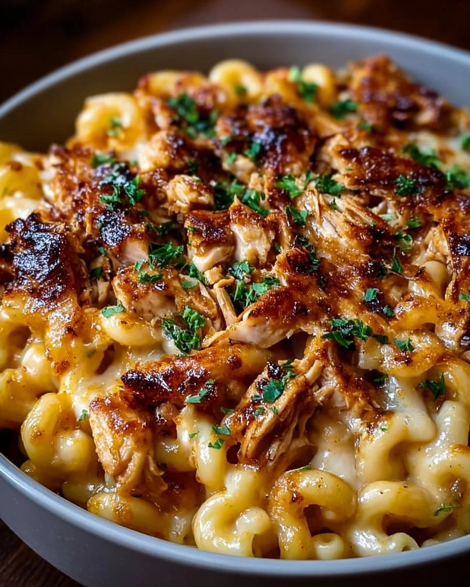 Shredded BBQ Chicken Mac and Cheese