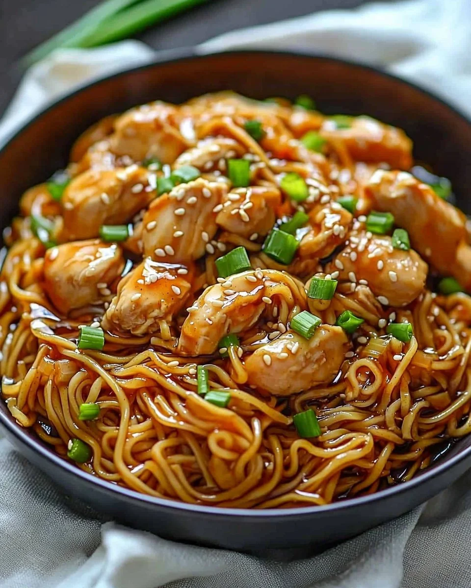 Sticky Garlic Chicken Noodles