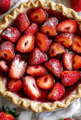 Delicious Strawberry Balsamic Pie topped with fresh strawberries and balsamic glaze.