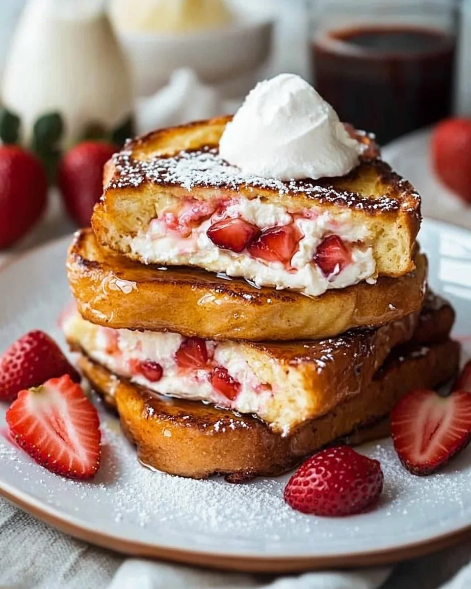 Strawberry Cream Cheese Stuffed French Toast
