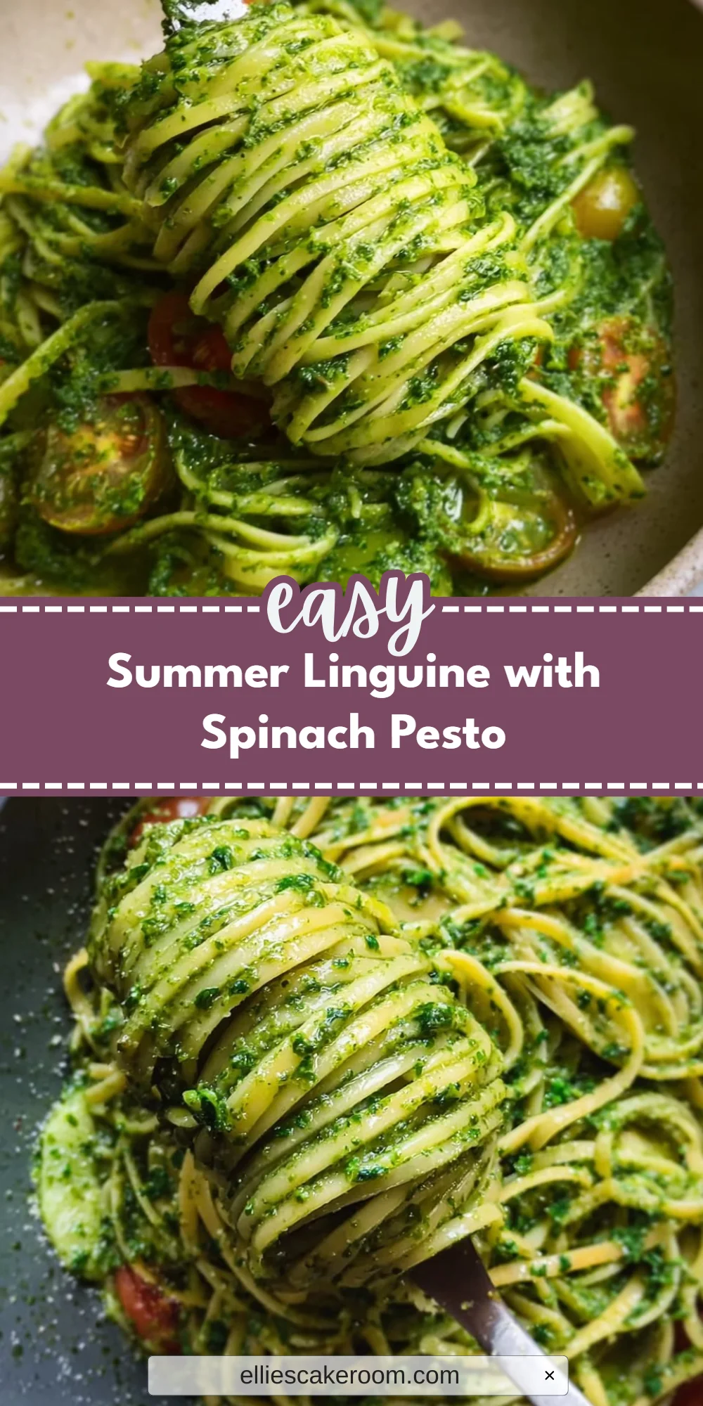Summer Linguine with Spinach Pesto