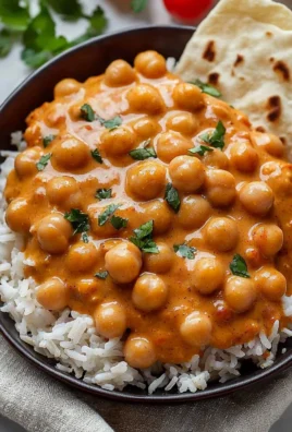 Delicious vegan butter chickpeas served in a bowl with spices and herbs