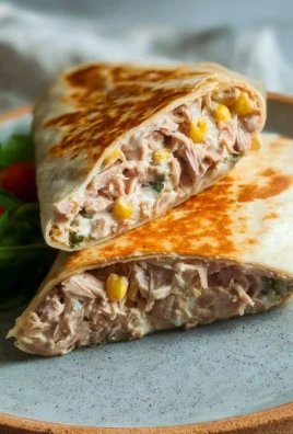 Delicious Tuna Melt Wrap with melted cheese and fresh ingredients