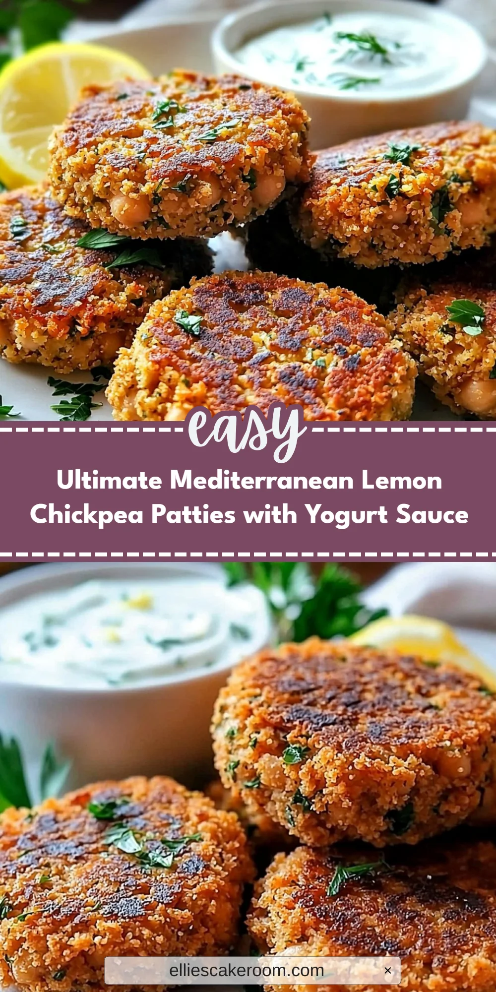 Ultimate Mediterranean Lemon Chickpea Patties with Yogurt Sauce