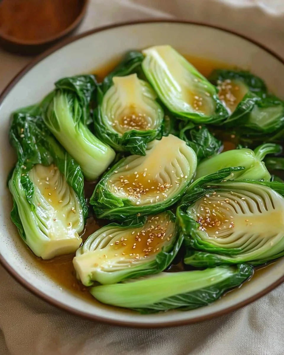 Bok Choy cooked with oyster sauce in a vibrant dish.