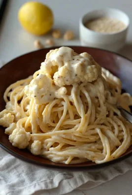 Creamy Cauliflower Alfredo sauce served over pasta with fresh herbs