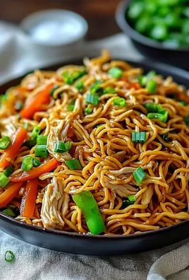 Delicious Chicken Chow Mein with stir-fried noodles and colorful vegetables