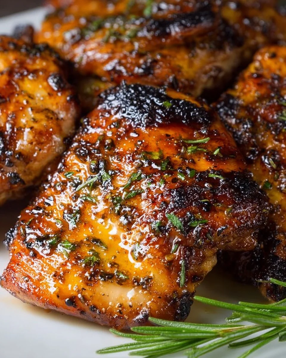 Delicious chicken thighs marinated in flavorful spices and herbs