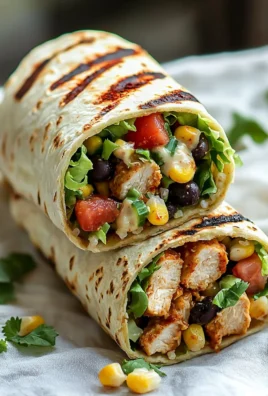 Chipotle Ranch Grilled Chicken Burrito wrapped in a tortilla with fresh ingredients