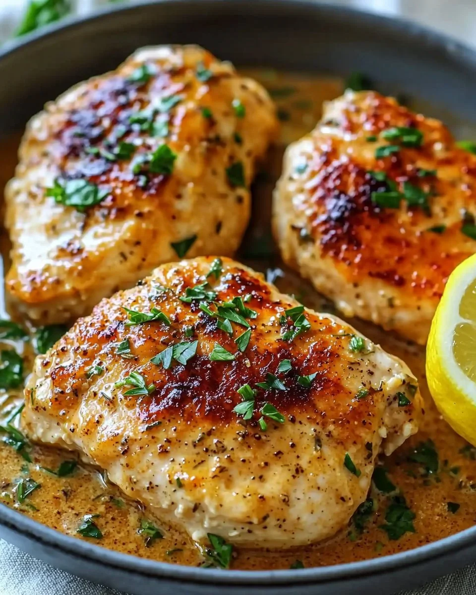 Delicious Cowboy Butter Chicken served with fresh herbs and spices.