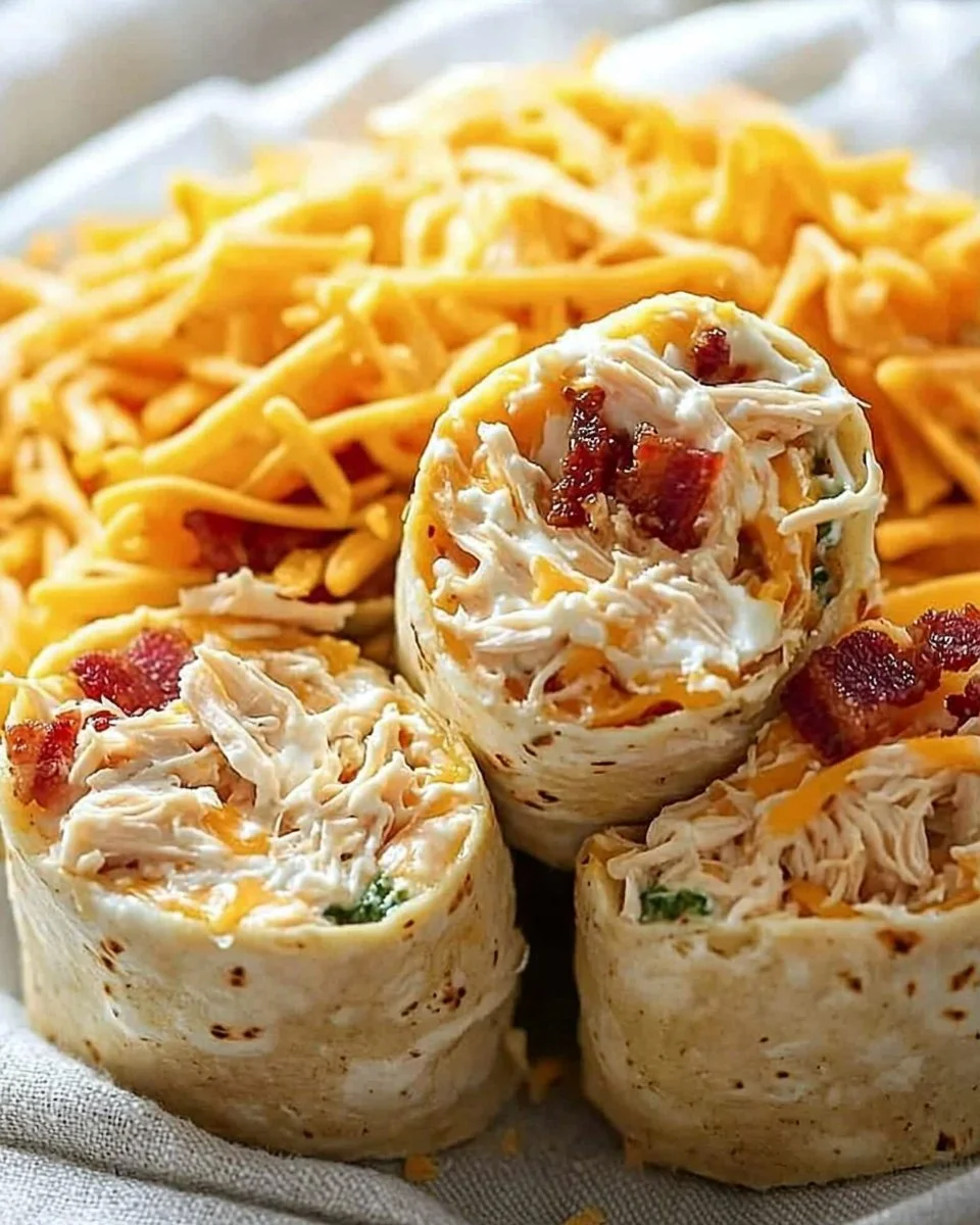 Delicious Crack Chicken Pinwheels on a serving platter