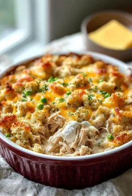 Dolly's Chicken and Stuffing Casserole served in a baking dish