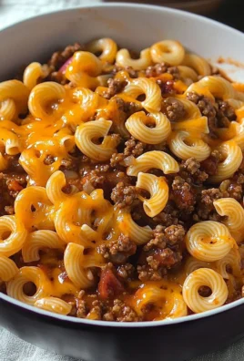 Bowl of homemade Hamburger Helper served with ground beef and noodles