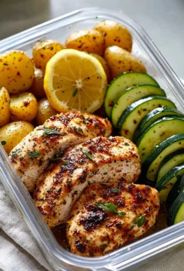 A plate of Lemon Garlic Chicken with fresh herbs and lemon slices.