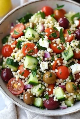 Mediterranean Couscous Salad with fresh vegetables and herbs